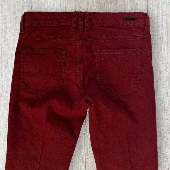 KUT FROM THE KLOTH Diana Skinny Burgundy Red Stretch Denim Jeans Pants Women's 2 - Picture 8 of 8